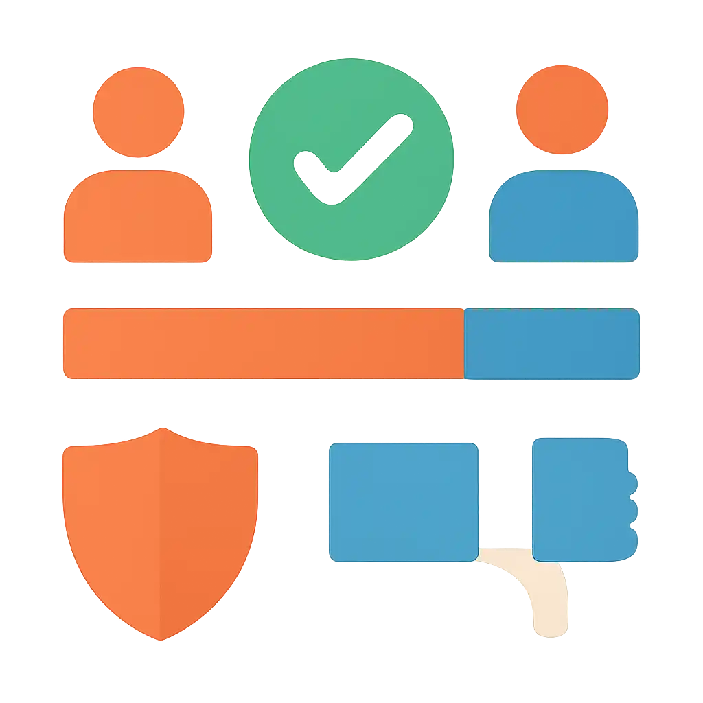 Infographic comparing options using coloured bars and icons only, no text or labels, flat design, Tiranga Game